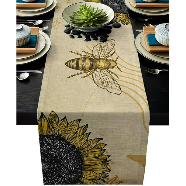 Table Runner Sunflower Kitchen Dining Room Rustic Farmhouse Decor 13x70" New Table Runner Sunflower Kitchen Dining Room Rustic Farmhouse Decor 13x70" New